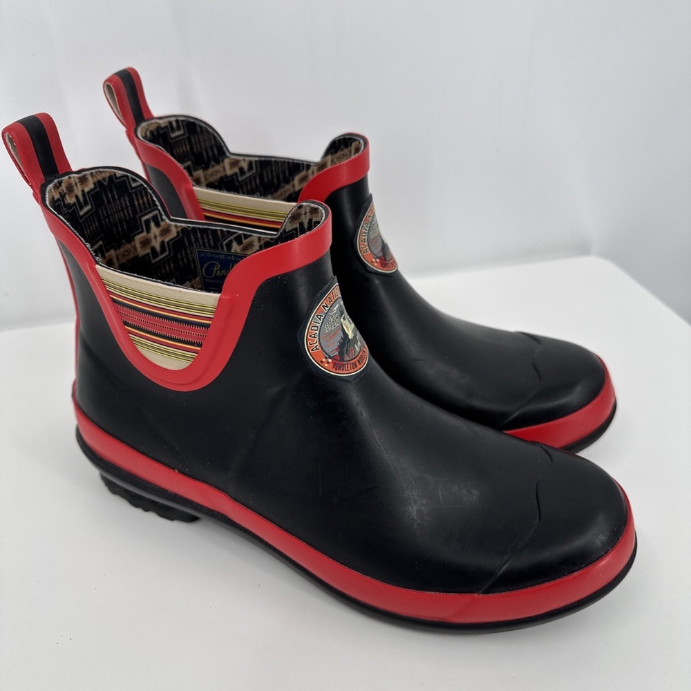 Pendleton Womens‎ National Park Acadia Black Red Rain Boot Size 10 Colorful